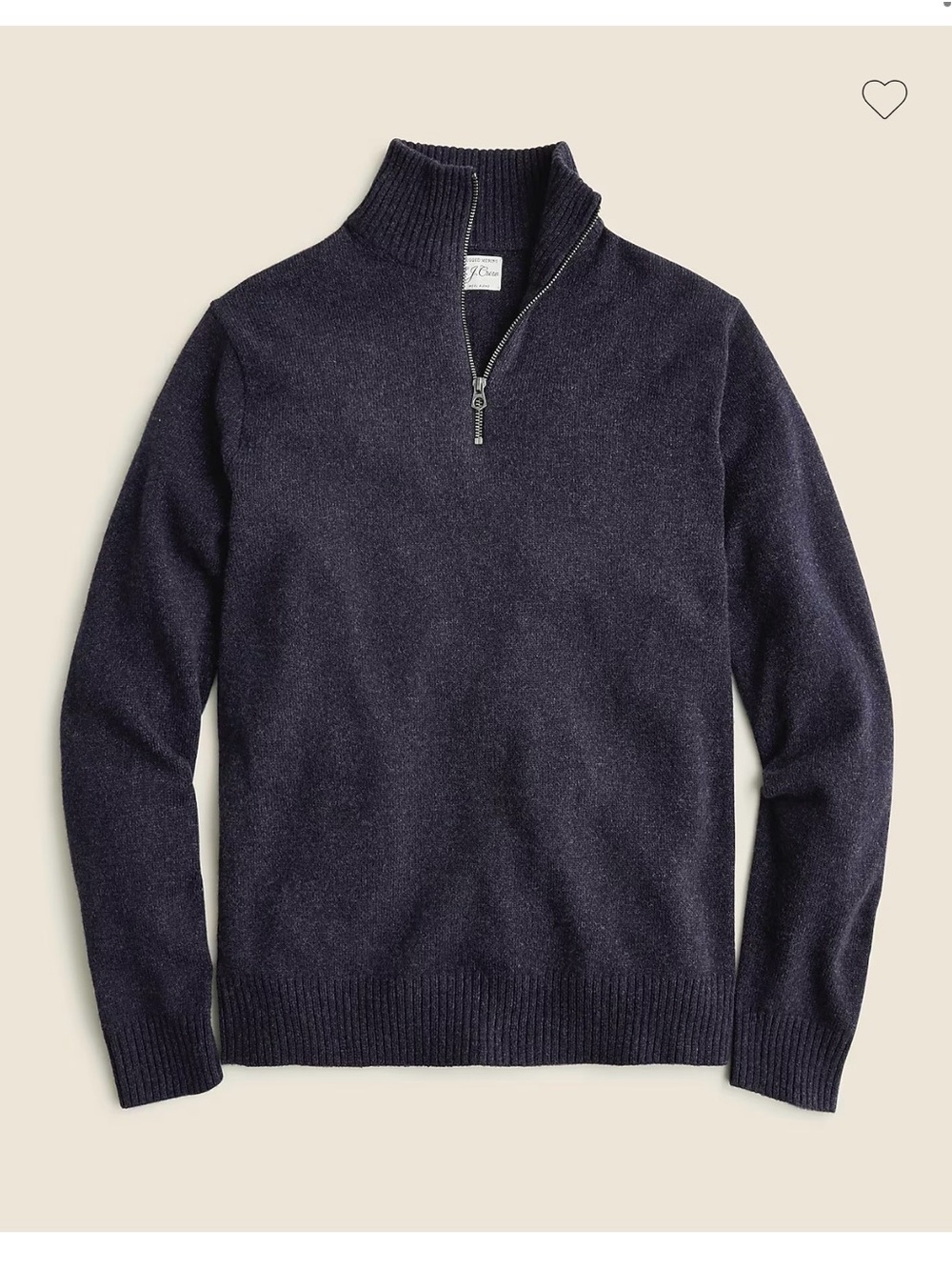 J. Crew grey Quarter-Zip Wool Blend Sweater